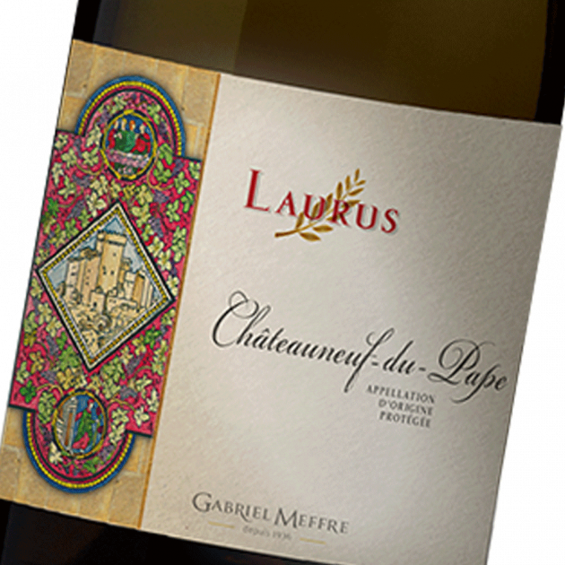 Etiquette laurus Chateauneuf-su-Pape blanc